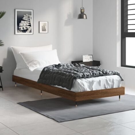 Estructura de cama sin colchón madera marrón roble 75x190 cm vidaXL