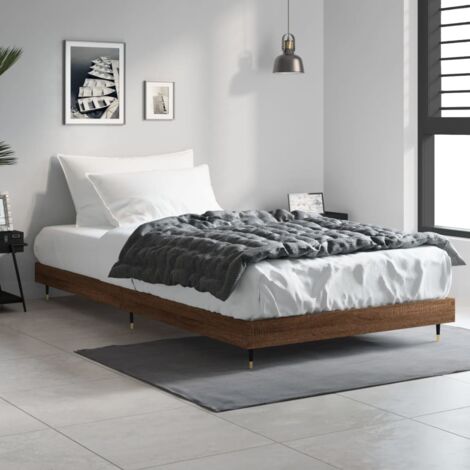 Estructura de cama sin colchón madera marrón roble 90x200 cm vidaXL