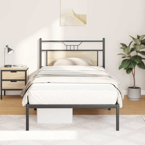 Estructura de cama sin colchón madera roble  100x190 cm
