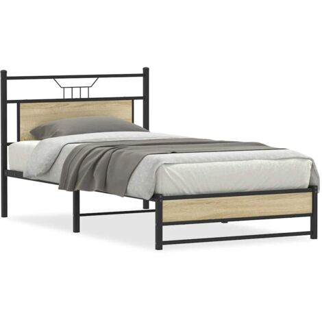Estructura de cama sin colchón madera roble  100x200 cm