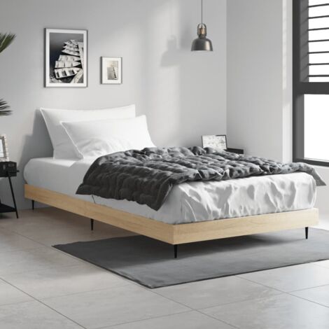 Estructura de cama sin colchón madera roble  100x200 cm