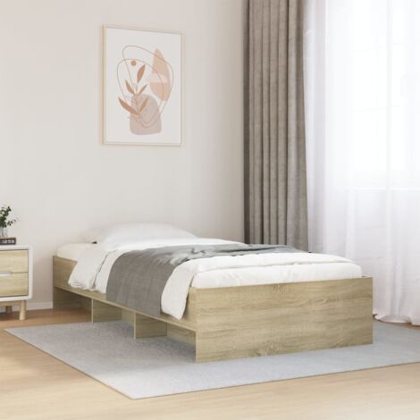 Estructura de cama sin colchón madera roble  100x200 cm