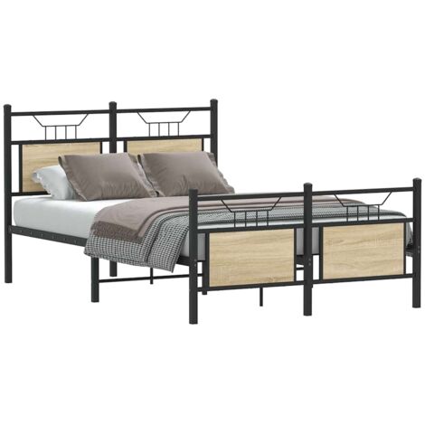 Estructura de cama sin colchón madera roble  120x190 cm