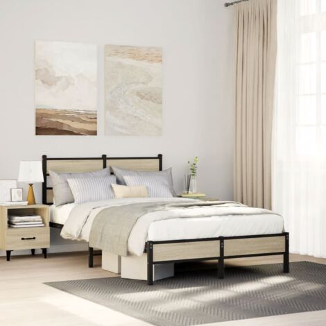 Estructura de cama sin colchón madera roble  120x190 cm