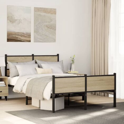 Estructura de cama sin colchón madera roble  120x190 cm