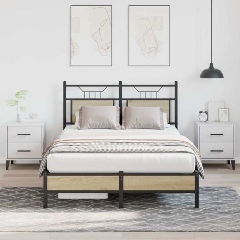 Estructura de cama sin colchón madera roble  120x200 cm