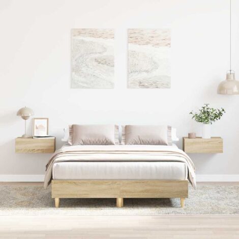 Estructura de cama sin colchón madera roble  120x200 cm