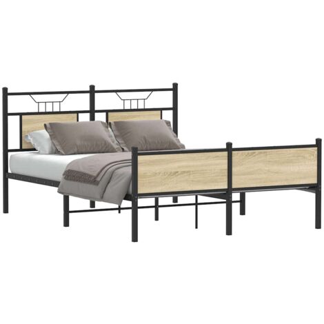 Estructura de cama sin colchón madera roble  140x190 cm