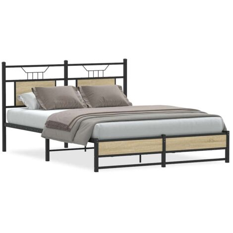 Estructura de cama sin colchón madera roble  140x190 cm