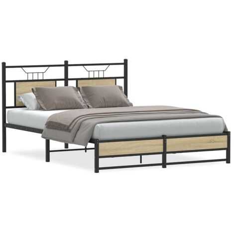 Estructura de cama sin colchón madera roble  140x200 cm