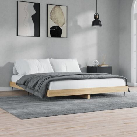 Estructura de cama sin colchón madera roble  140x200 cm