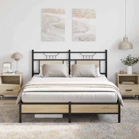 Estructura de cama sin colchón madera roble  150x200 cm