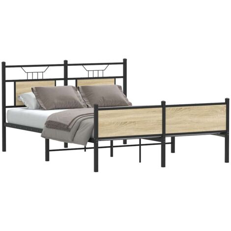 Estructura de cama sin colchón madera roble  150x200 cm