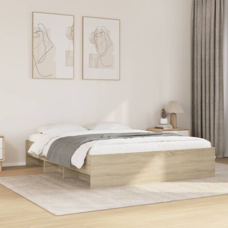 Estructura de cama sin colchón madera roble  150x200 cm