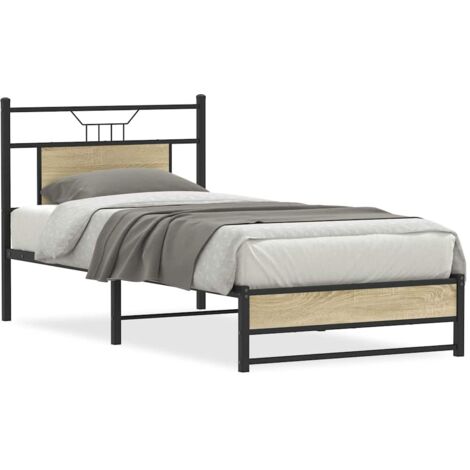Estructura de cama sin colchón madera roble  75x190 cm