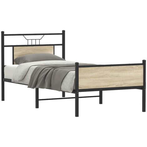 Estructura de cama sin colchón madera roble  75x190 cm
