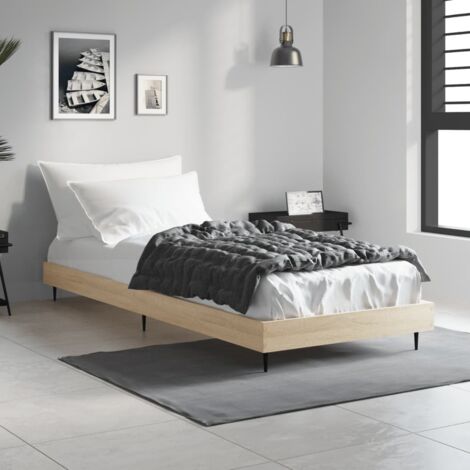 Estructura de cama sin colchón madera roble  75x190 cm