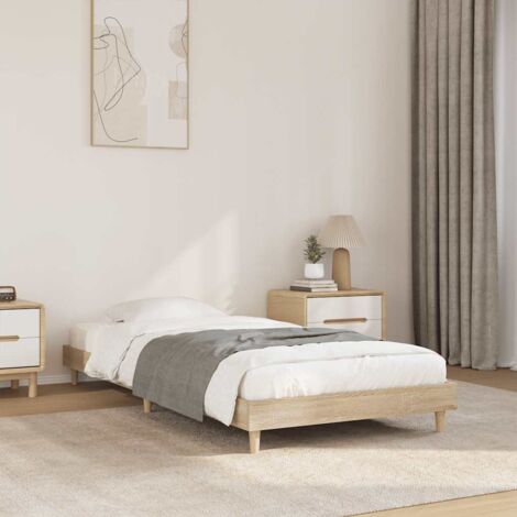 Estructura de cama sin colchón madera roble  75x190 cm