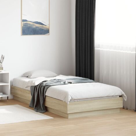 Estructura de cama sin colchón madera roble  75x190 cm