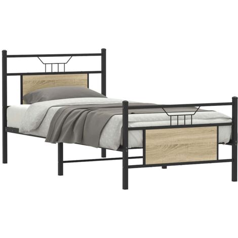 Estructura de cama sin colchón madera roble  80x200 cm