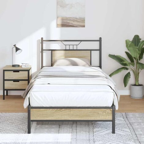 Estructura de cama sin colchón madera roble  80x200 cm