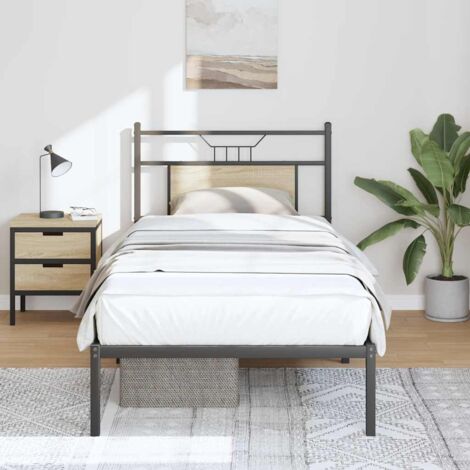 Estructura de cama sin colchón madera roble  90x190 cm