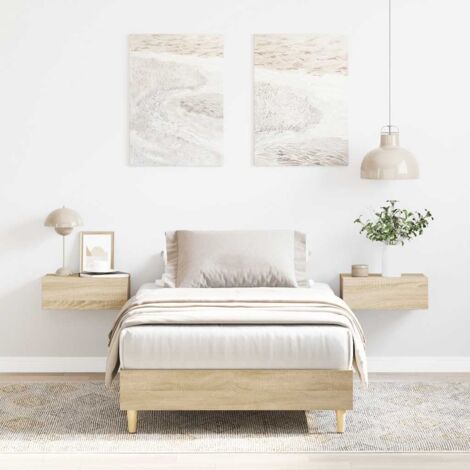 Estructura de cama sin colchón madera roble  90x190 cm