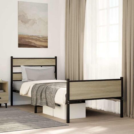 Estructura de cama sin colchón madera roble  90x200 cm