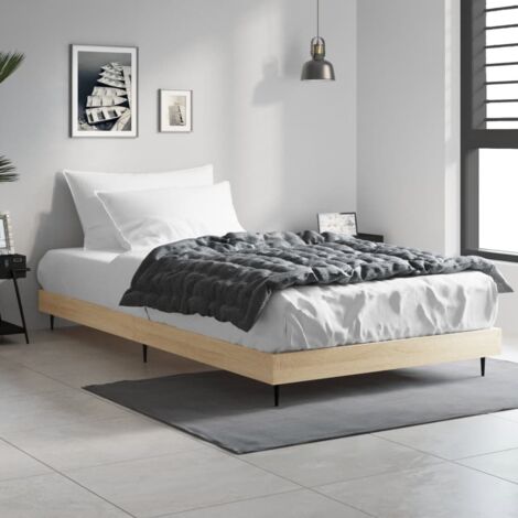 Estructura de cama sin colchón madera roble  90x200 cm