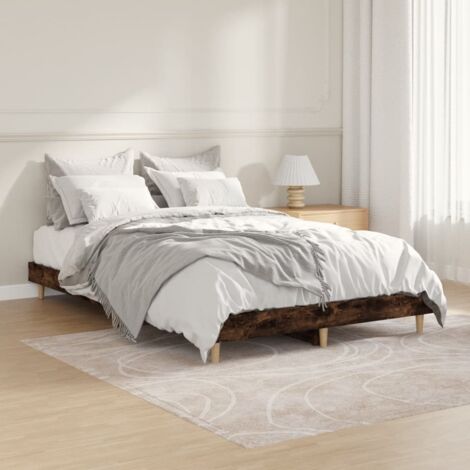 Estructura de cama sin colchón madera roble ahumado 120x190 cm vidaXL