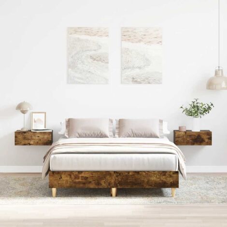 Estructura de cama sin colchón madera roble ahumado 120x200 cm vidaXL