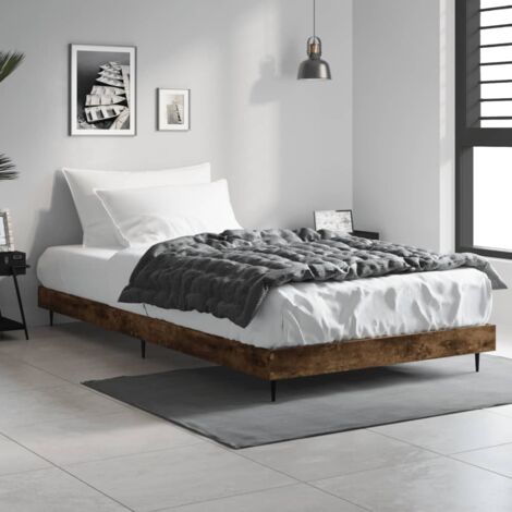Estructura de cama sin colchón madera roble ahumado 90x200 cm vidaXL