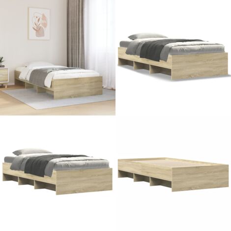 Estructura de cama sin colchón madera roble Sonoma 100x200 cm - Estructura de cama - Madera de ingeniería