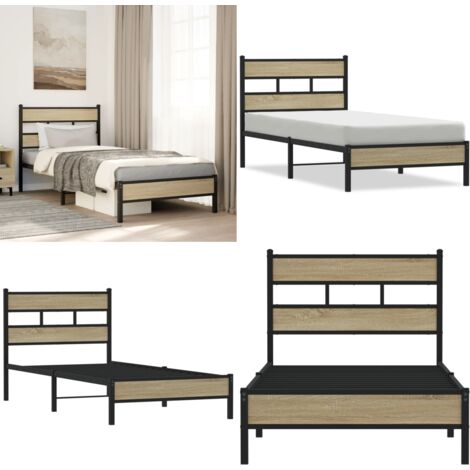 Estructura de cama sin colchón madera roble Sonoma 107x200 cm - Cama sin colchón - Cama de madera