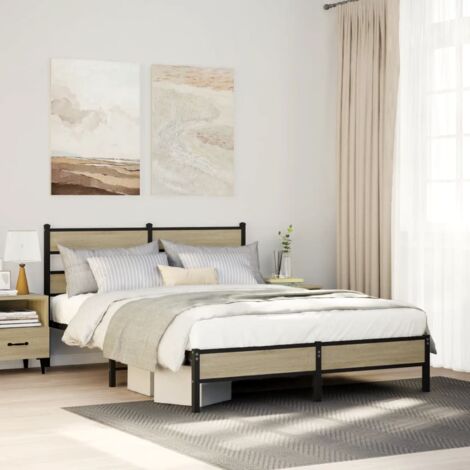 Estructura de cama sin colchón madera roble Sonoma 140x200 cm vidaXL