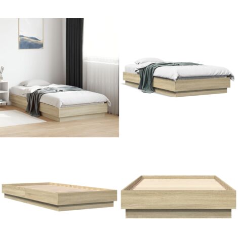 Estructura de cama sin colchón madera roble Sonoma 75x190 cm - Estructura de cama - Madera de ingeniería