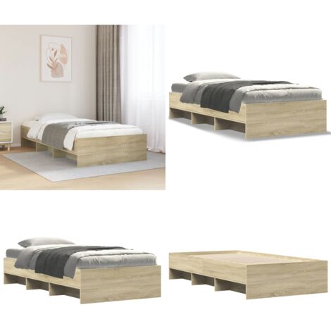 Estructura de cama sin colchón madera roble Sonoma 75x190 cm - Estructura de cama - Madera de ingeniería