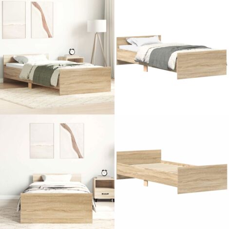 Estructura de cama sin colchón madera roble Sonoma 90x200 cm - Estructura de cama - Cama de madera