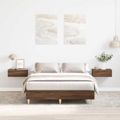 Estructura de cama sin colchón marrón roble 135x190 cm madera vidaXL
