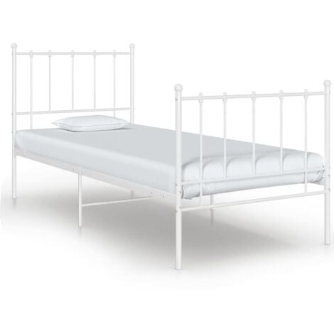 TORANA Estructura de cama sin colchón metal blanco 100x200 cm