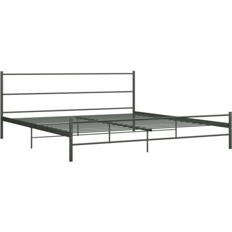 Estructura de cama sin colchón metal gris 200x200 cm vidaXL