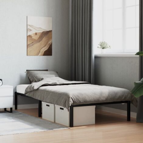 Estructura de cama sin colchón metal negro 100x200 cm