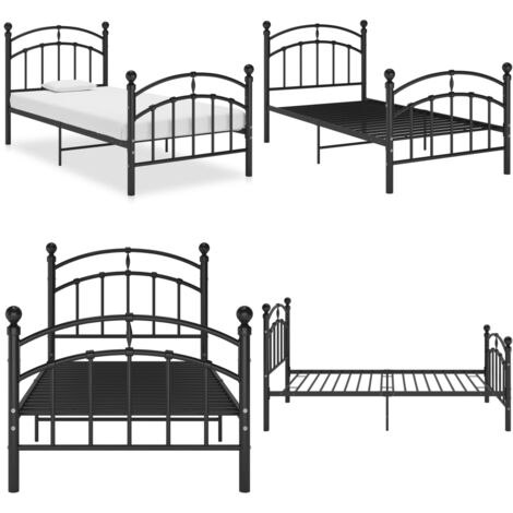 Estructura de cama sin colchón metal negro 100x200 cm - Estructura de cama - Cama sin colchón