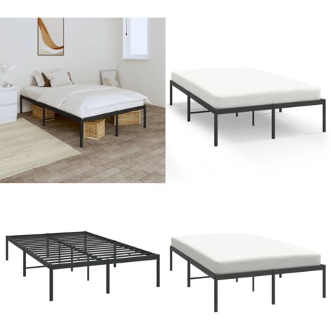 Estructura de cama sin colchón metal negro 120x190 cm - Cama sin colchón - Estructura metálica