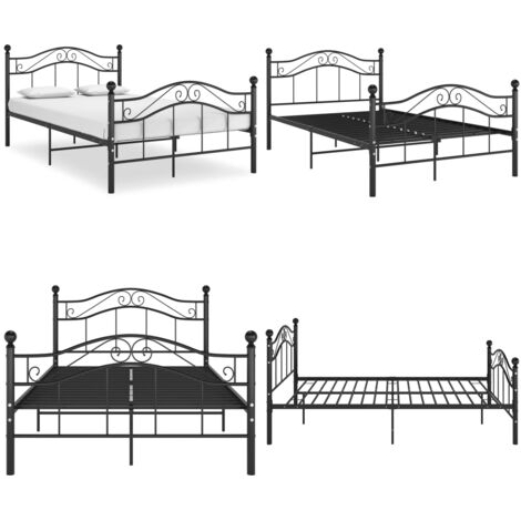 Estructura de cama sin colchón metal negro 120x200 cm - Estructura de cama - Cama sin colchón