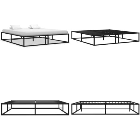 Estructura de cama sin colchón metal negro 140x200 cm - Cama sin colchón - Cama metálica