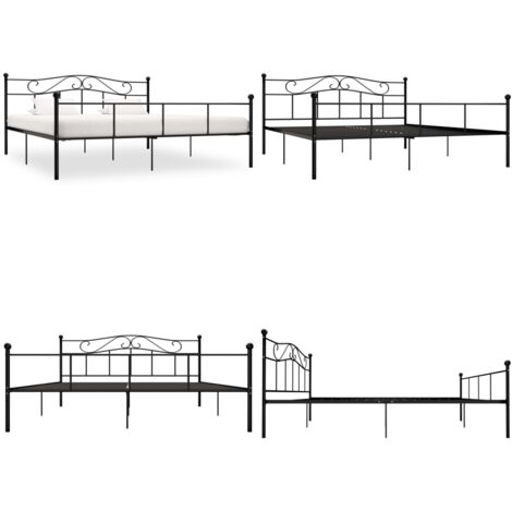 Estructura de cama sin colchón metal negro 180x200 cm - Cama de metal - Cama sin colchón