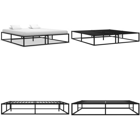 Estructura de cama sin colchón metal negro 180x200 cm - Cama sin colchón - Estructura de cama metálica