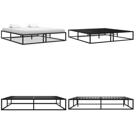 Estructura de cama sin colchón metal negro 200x200 cm - Cama metalica - Cama sin colchón