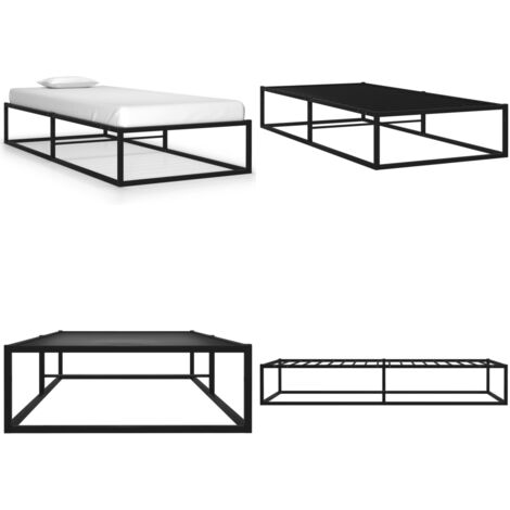 Estructura de cama sin colchón metal negro 90x200 cm - Cama metalica - Cama sin colchón